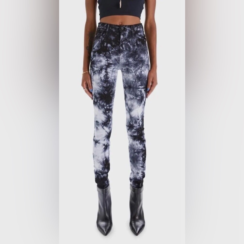 Mother Super Swooner Tie Dye Skinny Stretch Jeans Sz 28 Winding Paths